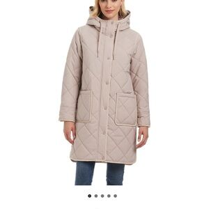NWT Women's Quilted Puffer Coat - Beige